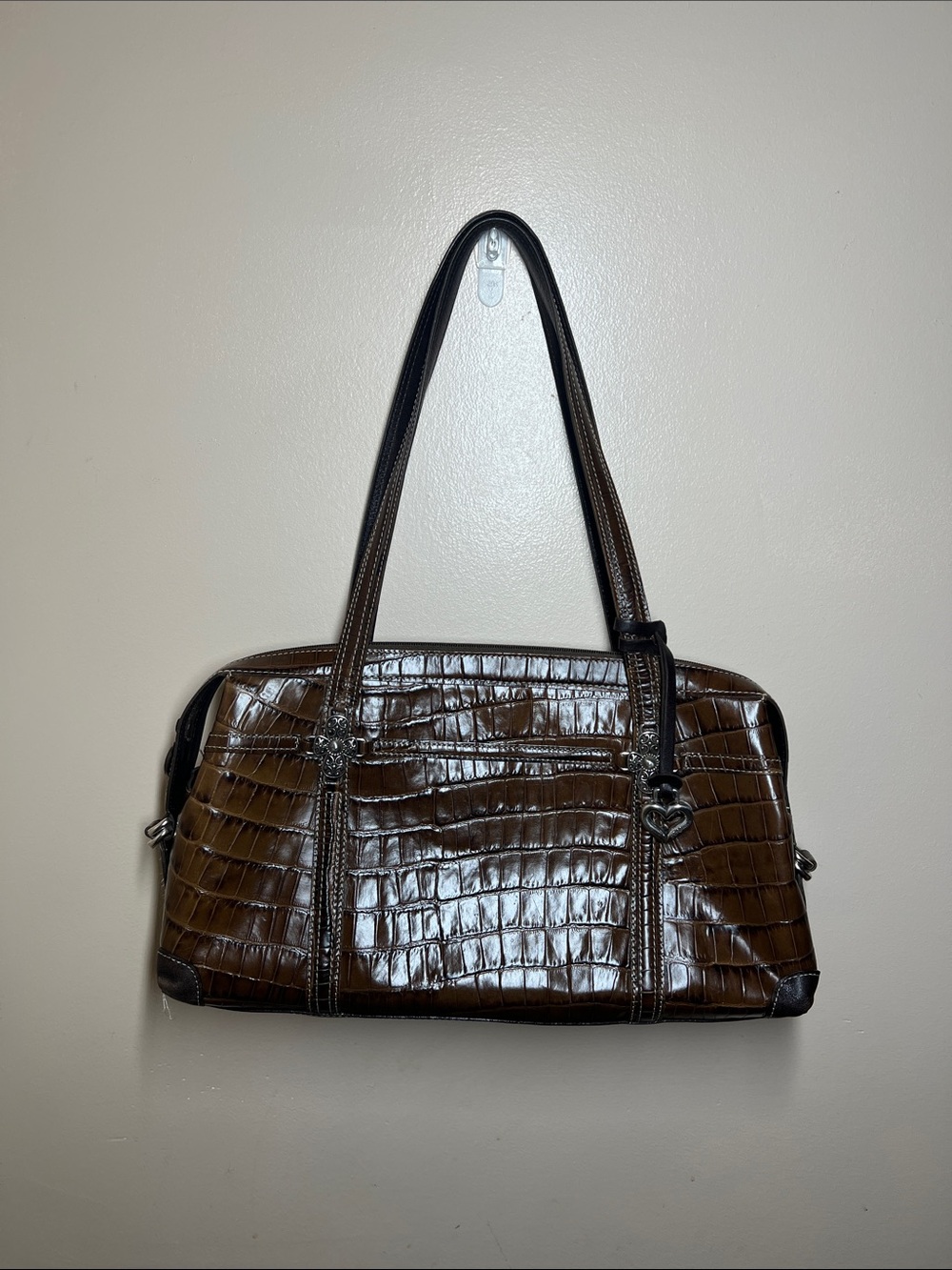 Vintage Brighton ana rosa crocodile print shoulder bag satchel